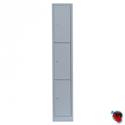 Artikel Nr. 520310 - Stahl-Fächer-Schrank - 1 Abteil, 3 Fächer übereinander, auf Sockel. Anzahl der Fächer: 3, Fächer ohne Inneneinteilung